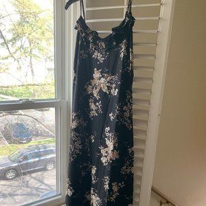 Romantic Kisses Black Floral Print Ruffled Midi Dress